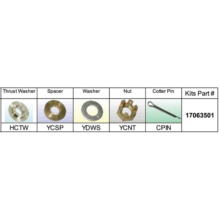 Solas Propeller 17063501 Solas Fixed Hub Prop Hardware Kit Honda, Type C