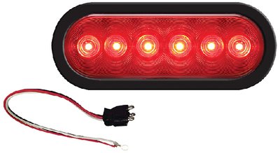 FulTyme RV 590-1159 LED 6" Oval Sealed Tail Light Kit for Flush Mount