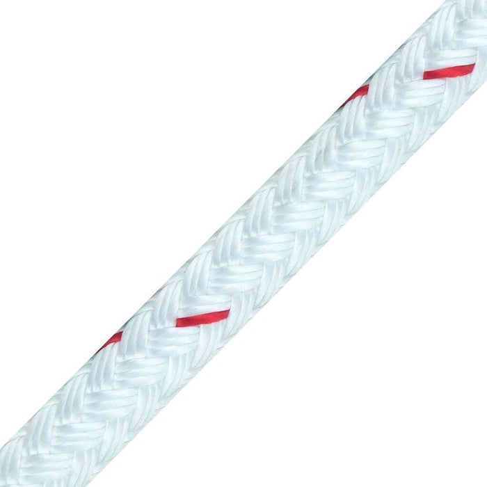 New England Ropes 21001600600 White Sta-Set Polyester Double Braid, 1/2" x 600'