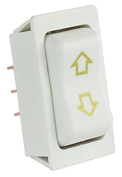 JR Products 12095 White High Current Single RV Slide Out Switch with Bezel