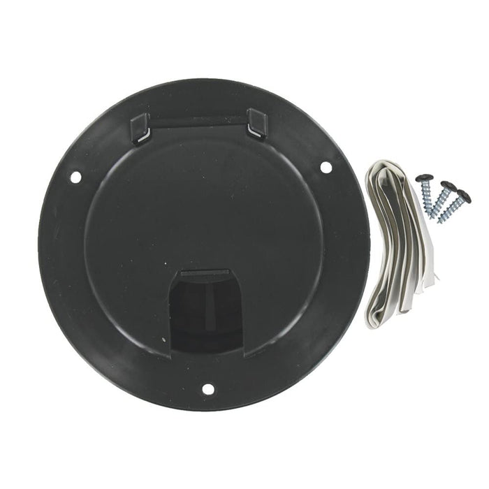 Valterra A10-2135BKVP Cable Hatch, Large Round, Black