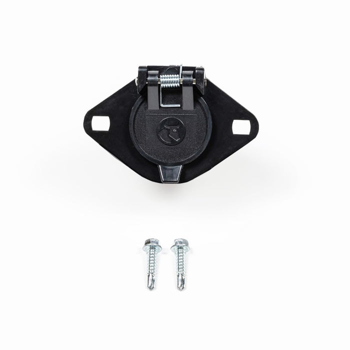 Blue Ox BX88413 6 Pin Connector, Baseplate Socket, Black Plastic