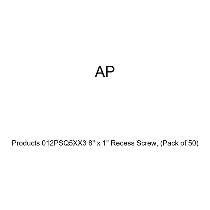 AP Products 012-PSQ50W 8 X 1 Pan Head Square Recess Screw, 8 x 1, White, 50/pk