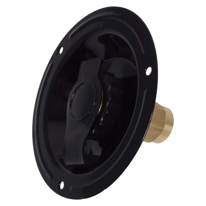 Valterra A01-0178LF Brass Check Valve 1/2" RV Inlet, Recessed, Black, Bulk Pack, includes Hardware
