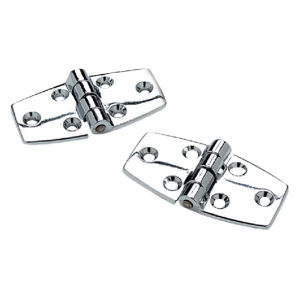 Seachoice 34241 (2) 3" x 1-1/2" Chrome Plated Zinc Utility Hinges w/ 120 Degree, Opening