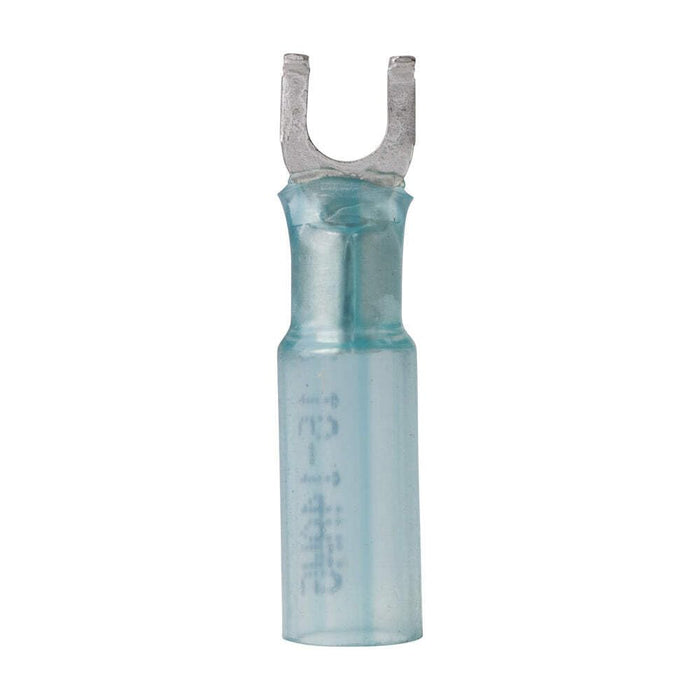Ancor 314203 Marine Grade Heat Shrink Spade Terminal, #8 Fastener, 16-14 Wire, Blue, 3/Pk