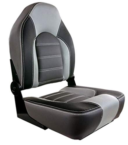 Springfield 1062025-01 Marine Premium Folding High-Back Seat, Gray/Charcoal