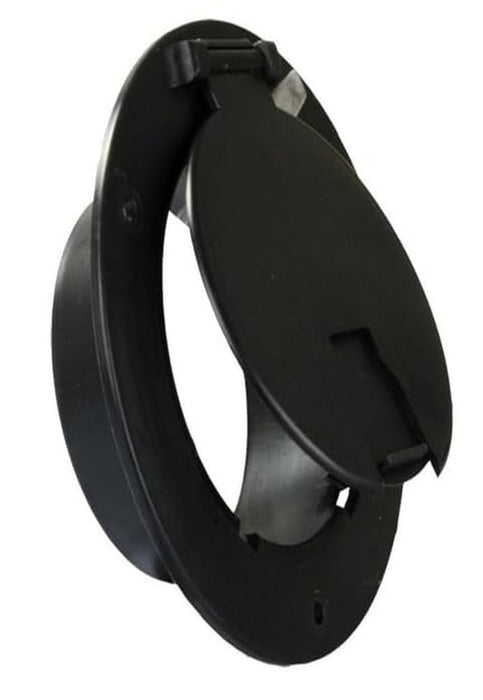 B&B Molders 94332 Round Electric Cable Hatch w/o Back, 5-1/8" Black