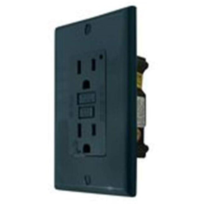 Diamond Group DG15VP GFI Receptacle w/Light, Black