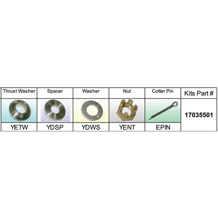 Solas Propeller 17035501 Solas Fixed Hub Prop Hardware Kit Yamaha, Type D/E