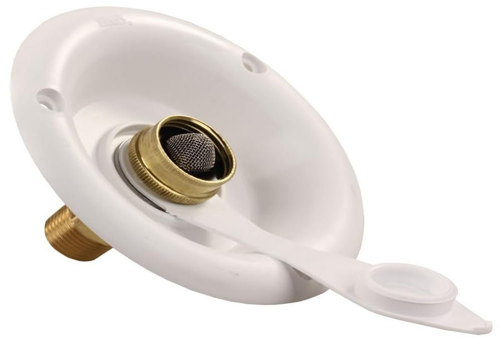 B&B Molders 94218 City Water Dish w/Brass Check Valve, Polar White