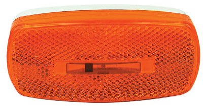 FulTyme RV 1102 FulTyme RV Marker/Clearance Light w/ Reflex, Yellow Lens, White Base