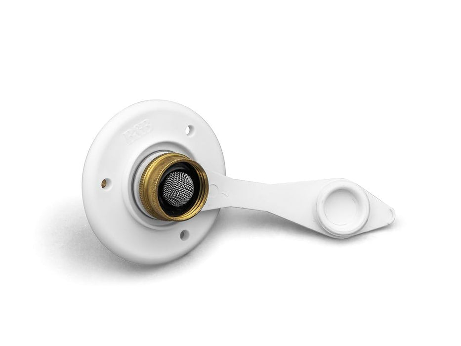 B&B Molders 94234 Replacement Water Flange, Brass Valve, Polar White