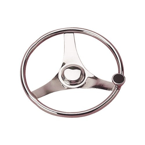 Sea Dog 230323 Sea-Dog 3-Spoke Stainless Steering Wheel w/ Integral Knob, 13-1/2"