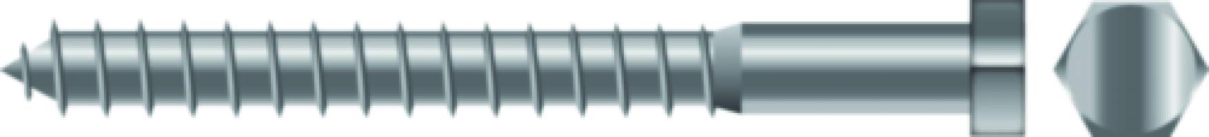 Seachoice SC1284 Lag Screw, 3/8 x 5"