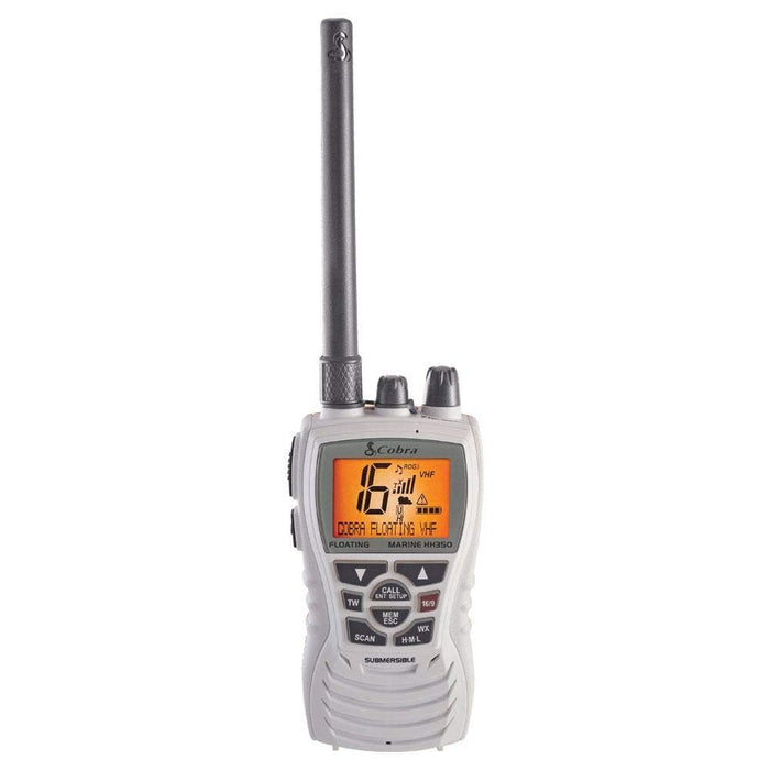 Cobra Electronics MRHH350WFLT 6 Watt Floating Handheld VHF Marine Radio, White