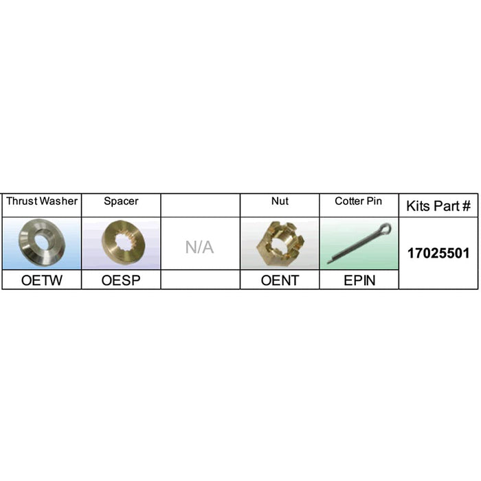 Solas Propeller 17025501 Solas Fixed Hub Prop Hardware Kit BRP, Type E