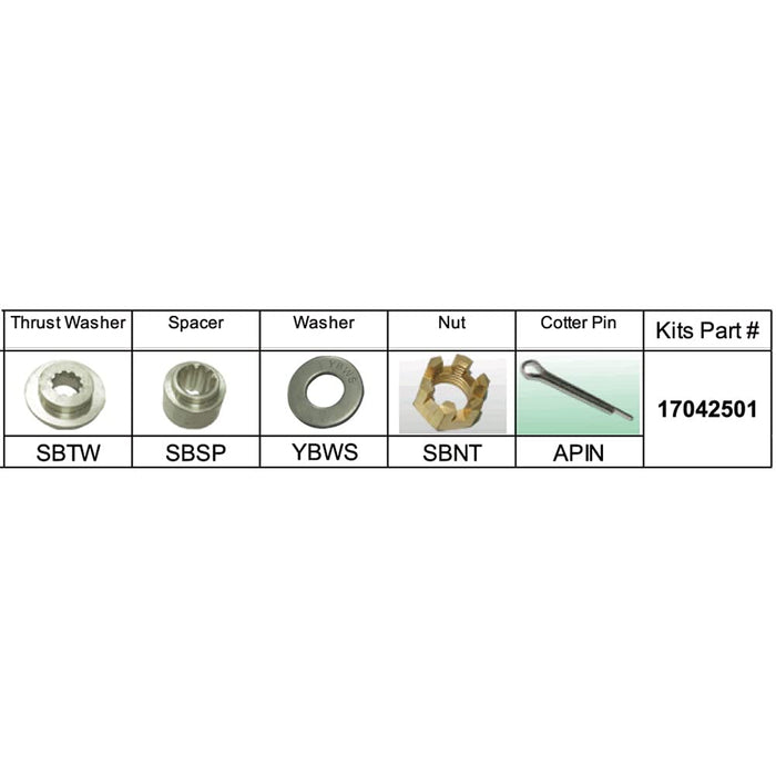 Solas Propeller 17042501 Solas Fixed Hub Prop Hardware Kit Suzuki, Type B