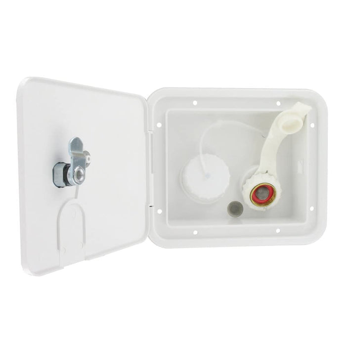 Valterra A01-2000VP Gravity Brass City Water Inlet/Hatch, White, 1/2" Air Vent, includes Hardware & Installation Tape