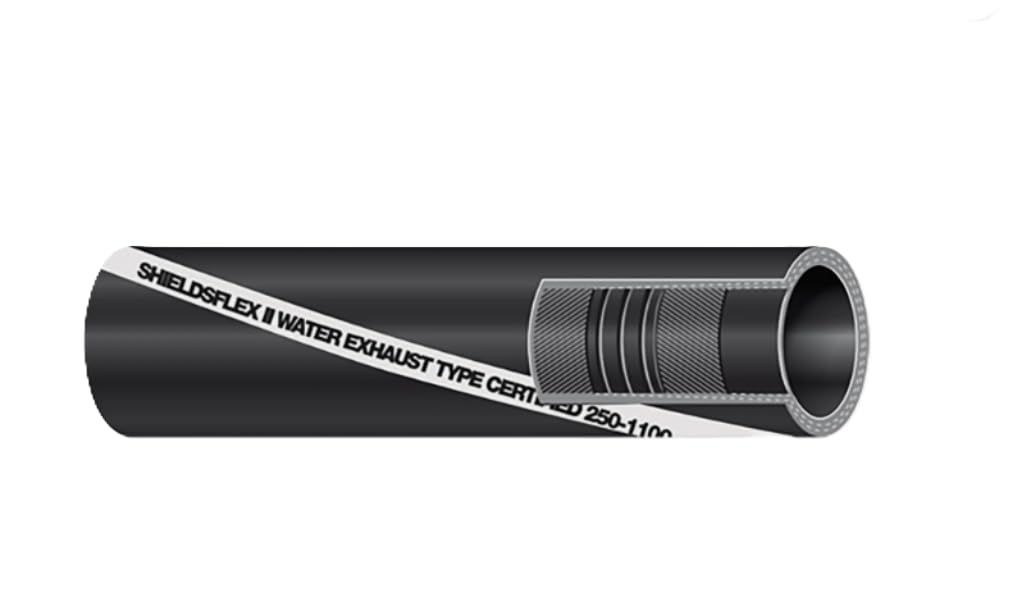 Shield 16-250-4001 Shields Marine Shieldsflex 2 Water Exhaust Series 250 Hose w/, Wire, 4" x 6-1/4'