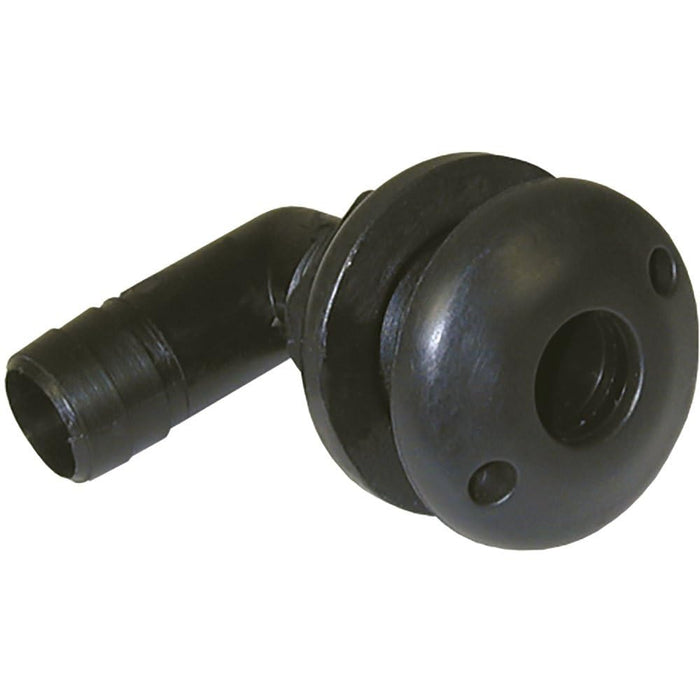 TH Marine TH-7590S-DP T-H Marine 90 Degree Specialty Thru-Hull Fitting w/, Spanner Head 3/4", Black