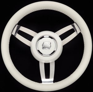 Uflex MOROSINI U/CH/W Steering Wheels, White Poly w/Chrome Hub
