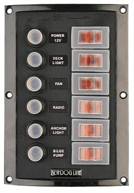 Sea-Dog Splash Guard Circuit Breaker Panel - 6 Circuit