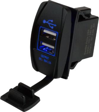 Sea Dog 426520-1 Double USB Rocker Switch-Style Power Socket