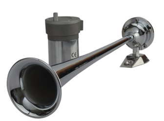 Sea Dog 432510-1 SeaDog Maxblast 20 Amp 120 DB 12V 11 PSI Single 17" Trumpet Air, Horn, Chrome Plated Brass