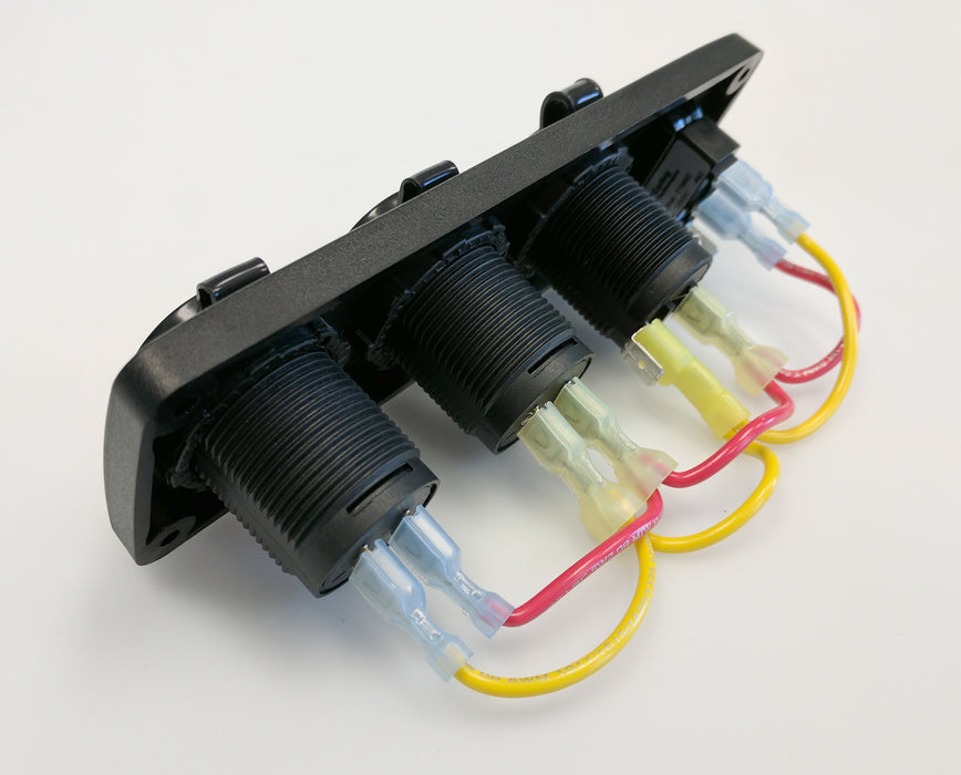 Blue Sea 4356 Below Deck Panel - 15A Circuit Breaker, 12V Socket, 2.1A Dual USB Charger, Mini Voltmeter