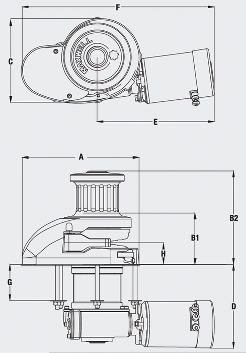 Maxwell RC12/10 12V Windlass - f/3/8" Chain & 3/4" Rope