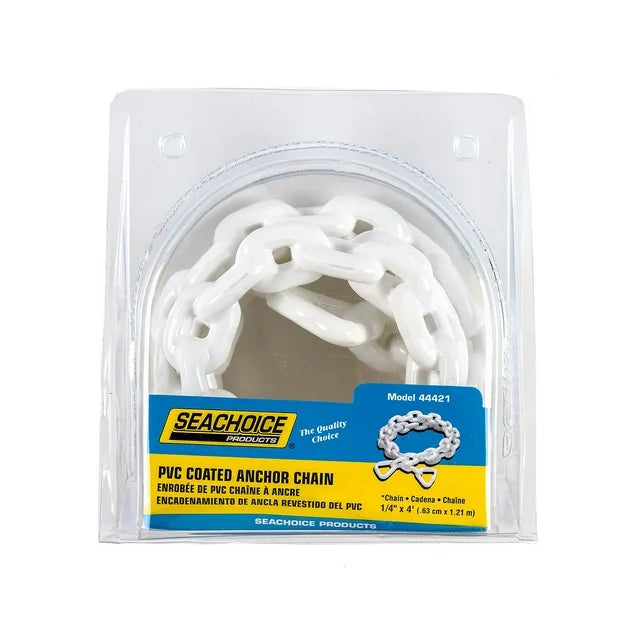 Seachoice 44421 PVC Anchor Chain-HD Galvanized 1/4" X 4'