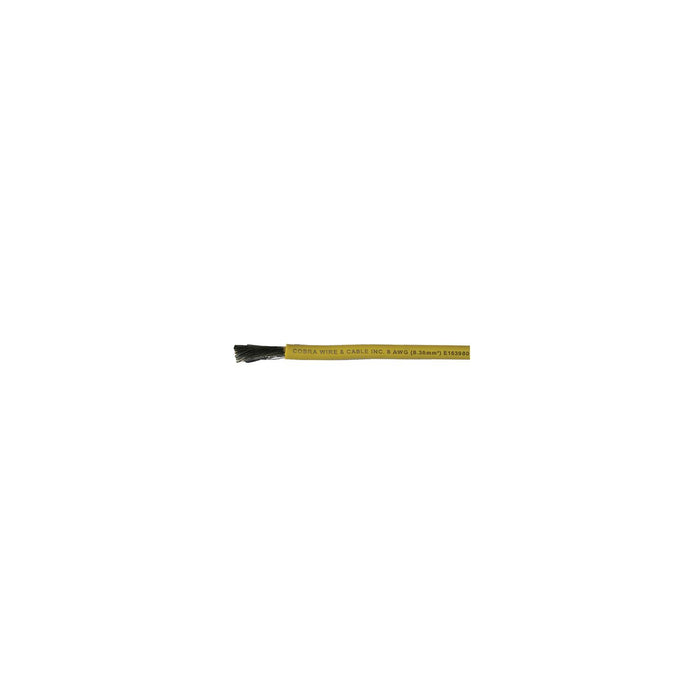 Cobra Wire and Cable A2008T04100FT Tinned Copper Battery Cable, 8 AWG, 100', Yellow