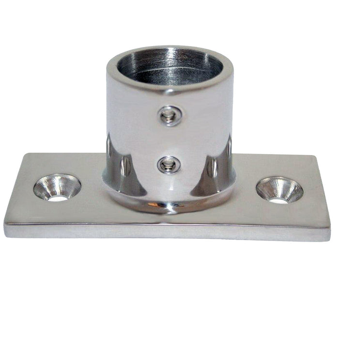 Whitecap 6195 1" OD 90 grados 2 agujeros base rectangular montaje de riel de acero inoxidable