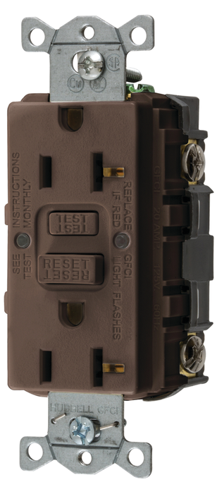 Hubbell GFRST52MI GFCI Duplex Receptacle w/Cover Plate, Ivory