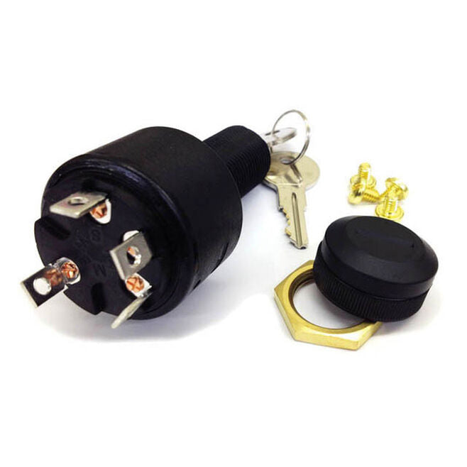 Sierra MP41040 Conventional 4 Position 1 1/8" Polyester 4 Screw Terminal 12V 15, Amp Ignition Starter Switch