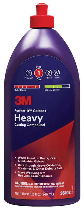 3M 051131-36102 Perfect-It Gelcoat Heavy Cutting Compound, Qt.