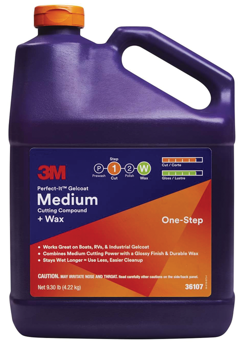 3M 051131-36107 Perfect-It Gelcoat Medium Cutting Compound/Wax, Gal.