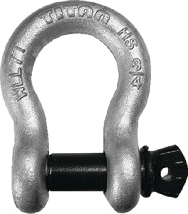 Titan Chain 10319610 High Strength Galvanized Bow Shackle, 3/8"