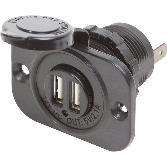 Seachoice A13-222BPS1-BB3 Dual USB Charger, 12V, Accessory Socket Boat