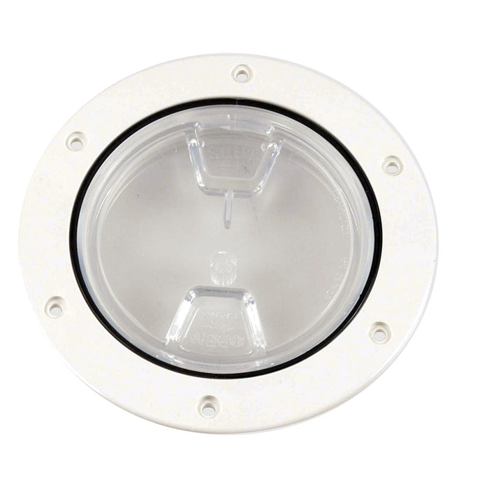 Beckson Marine DP40-W-C Screw Out Deck Plate w/ Standard Trim Ring, Smooth Center