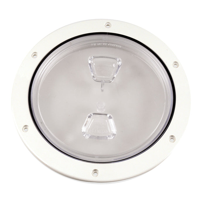 Beckson Marine DP60-W-C Screw Out Deck Plate w/ Standard Trim Ring, Smooth Center
