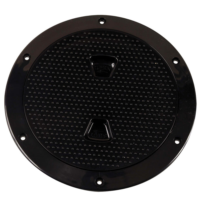 Placa de cubierta antideslizante Beckson de 6" con tornillos - Negra