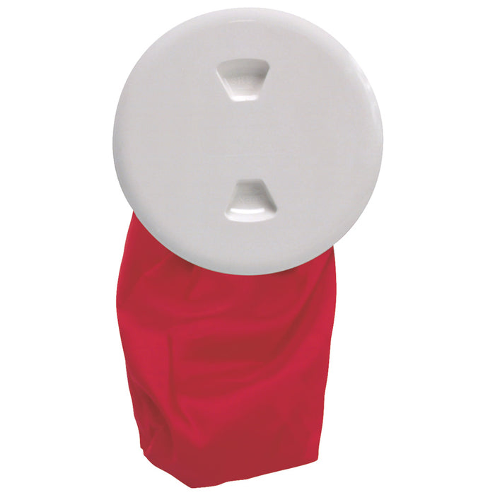 Placa de cubierta plegable Beckson de 5" - Blanca con bolsa de 12"