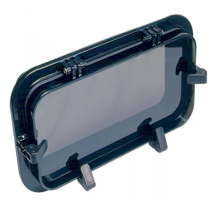 Beckson Marine PO4X14-BS-20 Portlight 4 X 14 Black Frame Smoked Glass