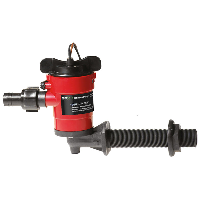 Aireador de cartucho Johnson Pump de 1000 GPH con entrada de 90°, 12 V