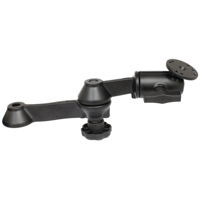 Soporte RAM de 12" con brazo oscilante doble y base redonda de 2,5" - Aluminio de calidad marina revestido en polvo