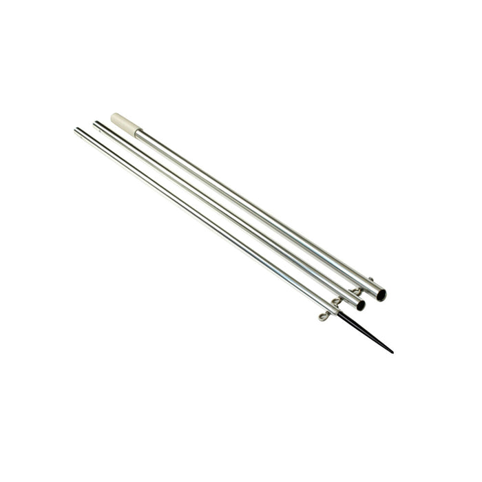 Lee's Tackle MX8713CR 13' Bright Silver Center Rigger Pole w/Black Spike 1-3/8"