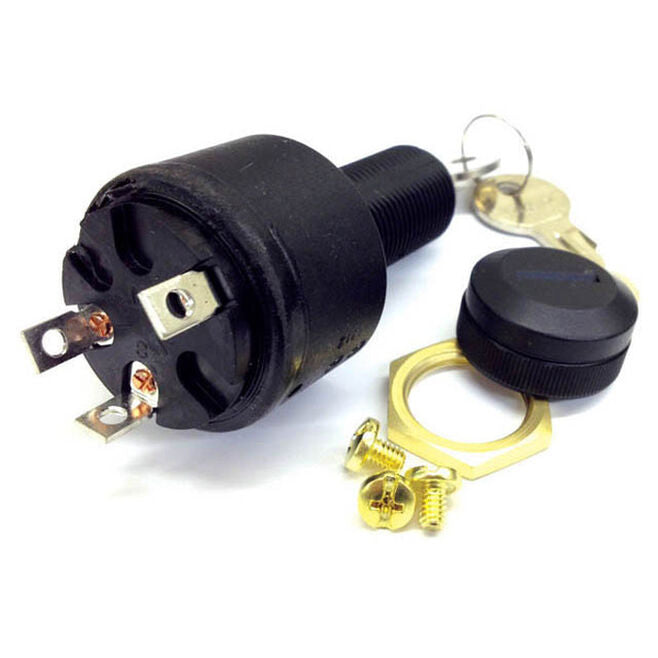 Sierra MP39200 Conventional 3 Position 1 1/8" Polyester 3 Screw Terminal 12V 15, Amp Ignition Starter Switch