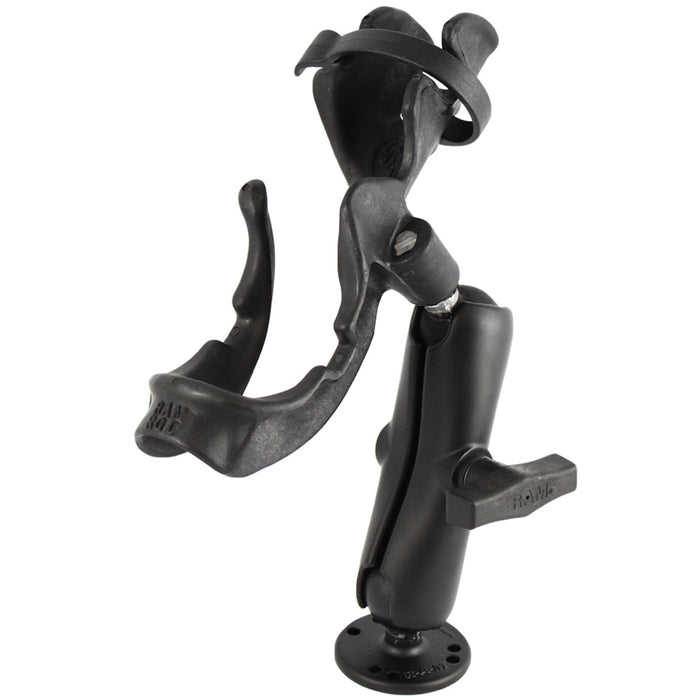 Soporte para caña de pescar RAM Mount RAM-ROD 2000 con sistema de trinquete/enchufe RAM-ROD Revolution y base de superficie plana redonda
